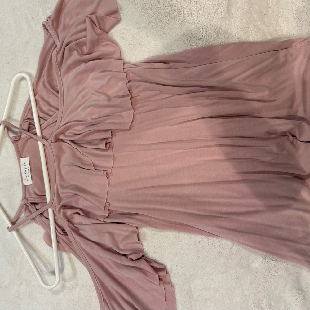 lavender field Blush One-Shoulder Ruffle Dress